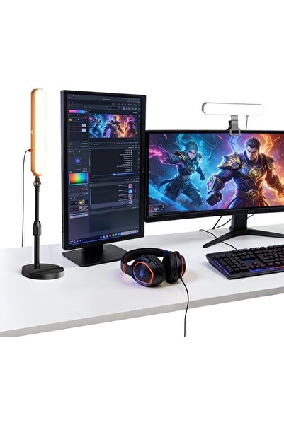 NEEWER BASICS LED Desk Light Kit with 11" Stand/Monitor Clamp, 2 Pack(12W) CR...