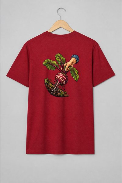 Generic Brand Tricou unisex cu Sfeclă roșie scoasă din pământ pentru grădinari