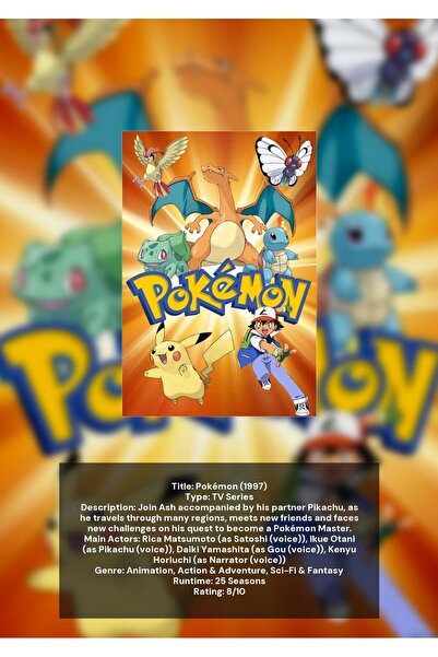 OEM Αφίσα Ινφογραφικού Σχεδίου Pokémon, Συλλογή Σπάνιων Τερατάκια του Pokémon...