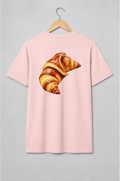 Generic Brand Tricou unisex cu Croissante aurii pentru iubitorii de patiserie