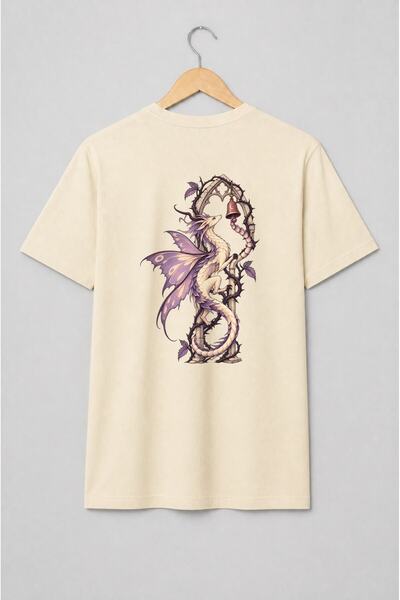 Generic Brand Tricou unisex cu Dragon gotic cu aripi mov