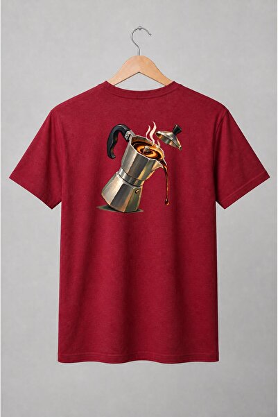 Generic Brand Tricou unisex cu Cafetieră moka cu cafea – stil industrial