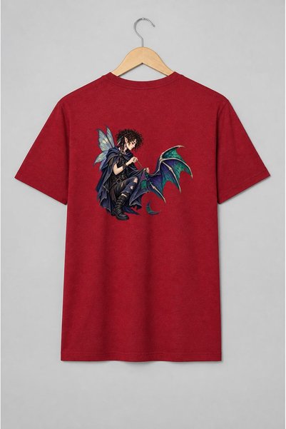 Generic Brand Tricou unisex cu Elfiță cu aripi de zână dark fantasy