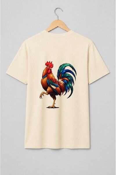 Generic Brand Tricou unisex cu Cocoș multicolor pentru iubitorii de păsări