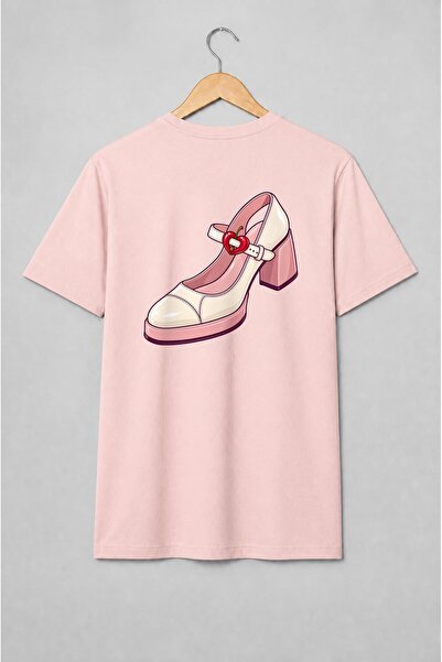 Generic Brand Tricou unisex cu Pantof cu toc cu inimă stil romantic
