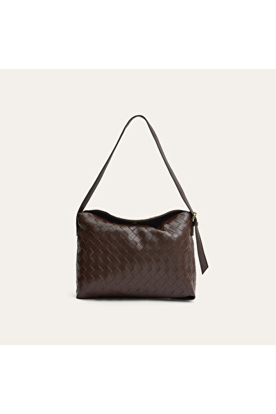 Mudo Women's Brown Knitted Look Handbag