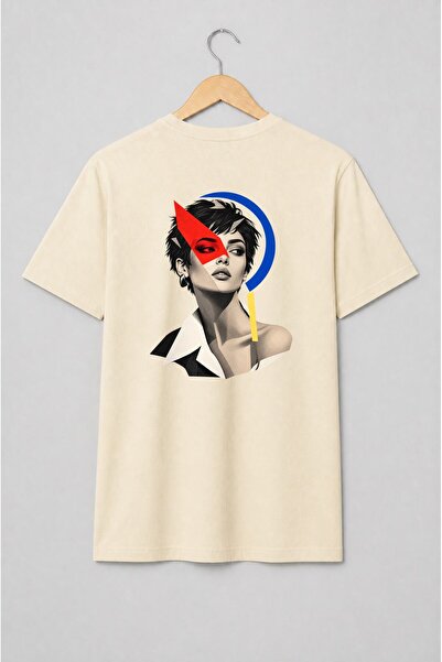 Generic Brand Tricou unisex cu Portret feminin pop art