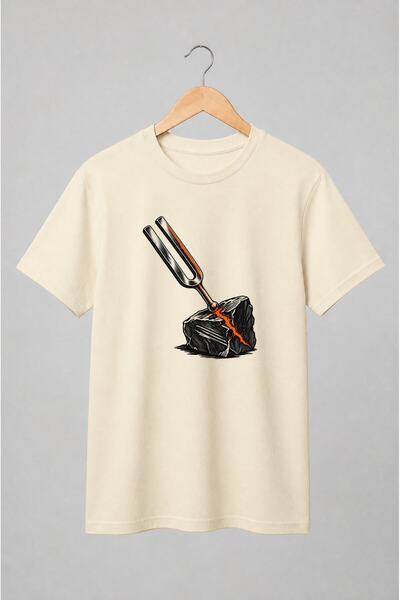 Generic Brand Tricou unisex cu Diapazon și piatră crăpată ilustrație vintage