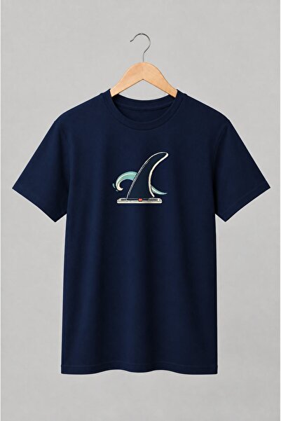 Generic Brand Tricou unisex cu Val oceanic de surf stil retro
