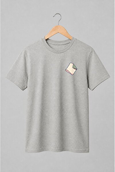 Generic Brand Tricou unisex cu Pagină de jurnal geometrică