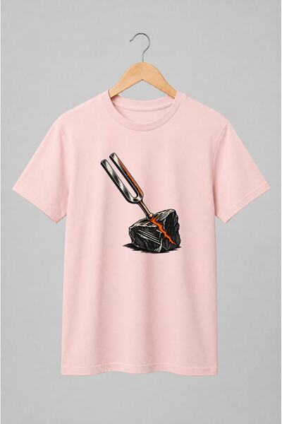 Generic Brand Tricou unisex cu Diapazon și piatră crăpată ilustrație vintage