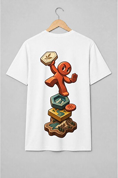 Generic Brand Tricou unisex cu Pion de joc de strategie pe hartă hexagonală