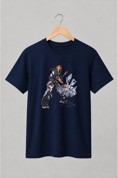 Generic Brand Tricou unisex cu DJ cu platane în stil punk