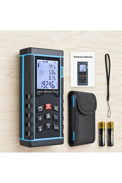40 Metre Hassas Lazermetre Ölçer LCD Dijital Ekran Su Terazili Lazerli Mesafe Ölçüm Cihazı