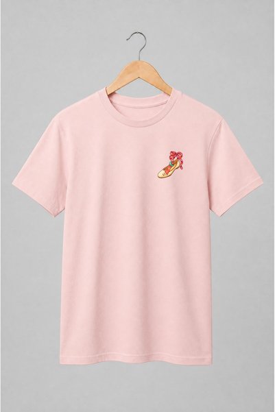 Generic Brand Tricou unisex cu Pantof cu fundă roșie stil vintage