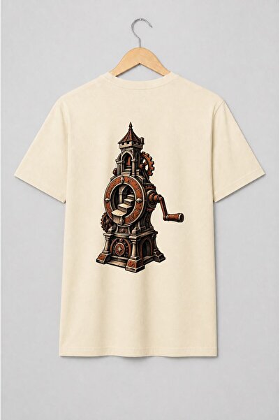 Generic Brand Tricou unisex cu Turn steampunk mecanic cu roți dințate