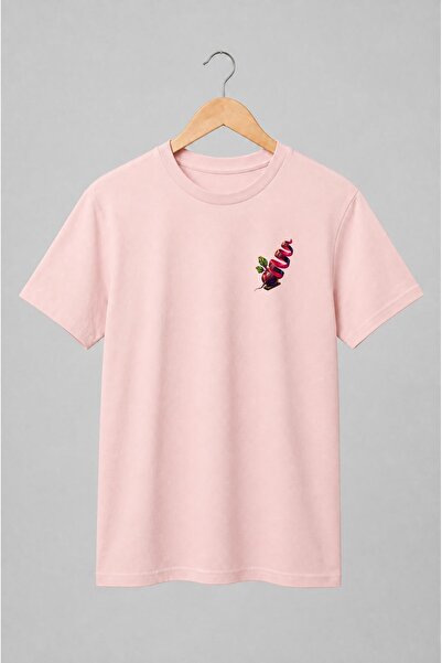Generic Brand Tricou unisex cu Sfeclă roșie cu frunze ilustrație culinară