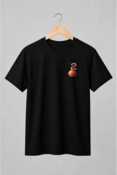 Generic Brand Tricou unisex cu Vază ceramică teracotă stil artizanal