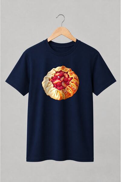 Generic Brand Tricou unisex cu Tartă rustică cu fructe roșii