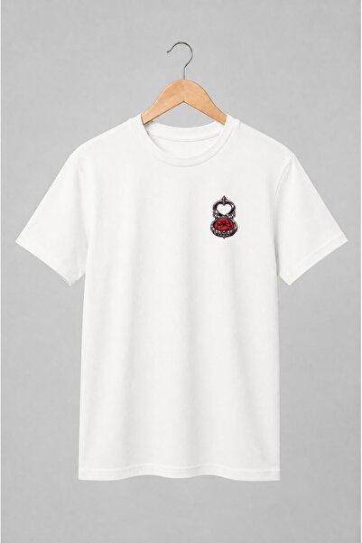 Generic Brand Tricou unisex cu Casetă de pudră cu oglindă în formă de inimă ș...