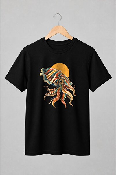 Generic Brand Tricou unisex cu Sepie marină vintage