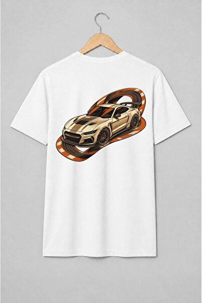 Generic Brand Tricou unisex cu Mașină sport pe circuit în stil motorsport retro
