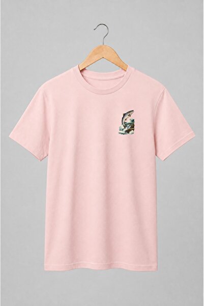 Generic Brand Tricou unisex cu Pește săritor peste ape repezi pentru pescari