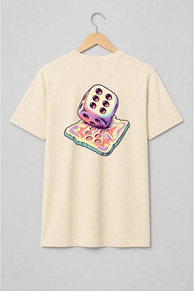 Generic Brand Tricou unisex cu Zar pe tablă de joc pop art