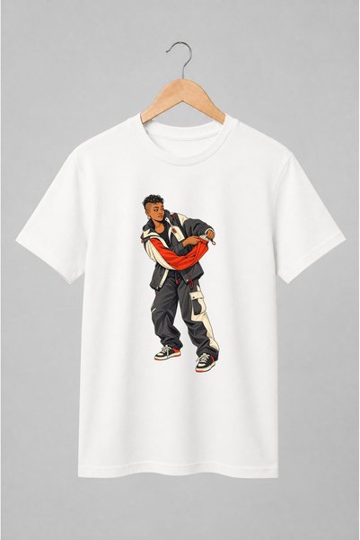 Generic Brand Tricou unisex cu Femeie cu păr creț în stil streetwear