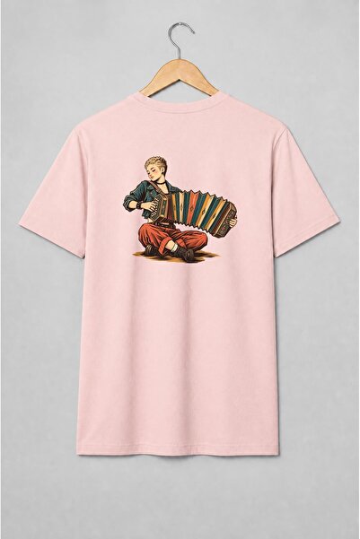 Generic Brand Tricou unisex cu Femeie cu acordeon vintage