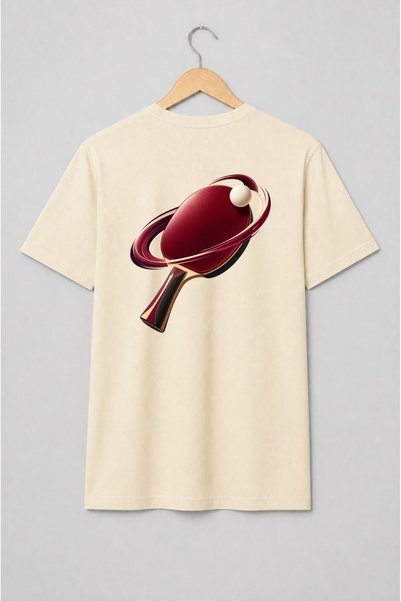 Generic Brand Tricou unisex cu Paletă de tenis de masă cu efect orbital