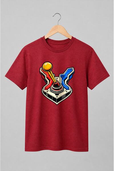 Generic Brand Tricou unisex cu Joystick arcade retro cu grafică vectorială
