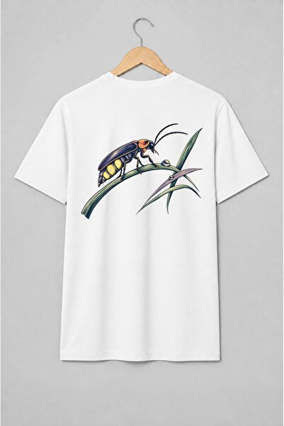 Generic Brand Tricou unisex cu Licurici pe iarbă vintage
