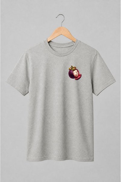Generic Brand Tricou unisex cu Mangostan deschis ilustrație botanică