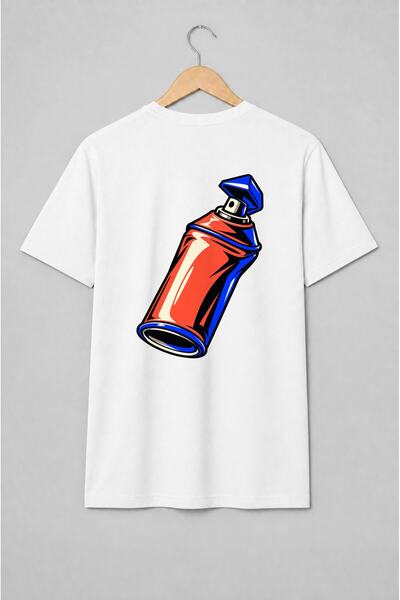 Generic Brand Tricou unisex cu Tub de vopsea spray graffiti