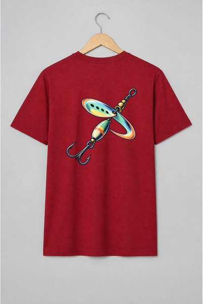 Generic Brand Tricou unisex cu Nălucă de pescuit colorată