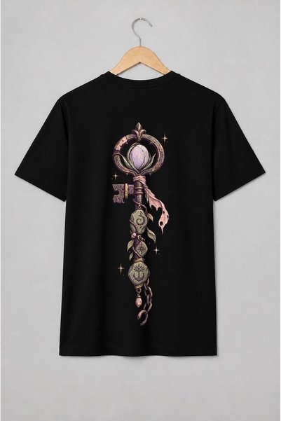 Generic Brand Tricou unisex cu Cheie fantasy medievală