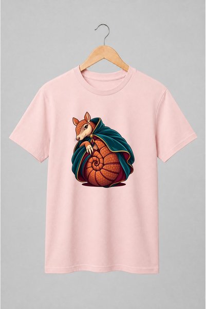 Generic Brand Tricou unisex cu Armadillo cu mantie în stil fantasy