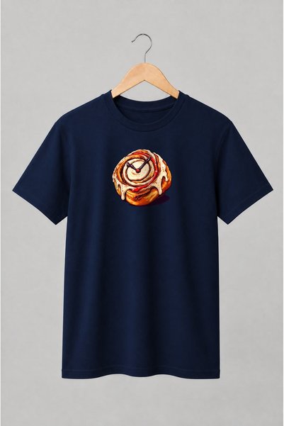 Generic Brand Tricou unisex cu Ruladă cu scorțișoară și ace de ceas stil pop