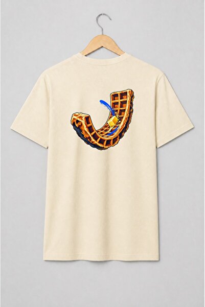 Generic Brand Tricou unisex cu Waffle cu unt topit în stil pop art