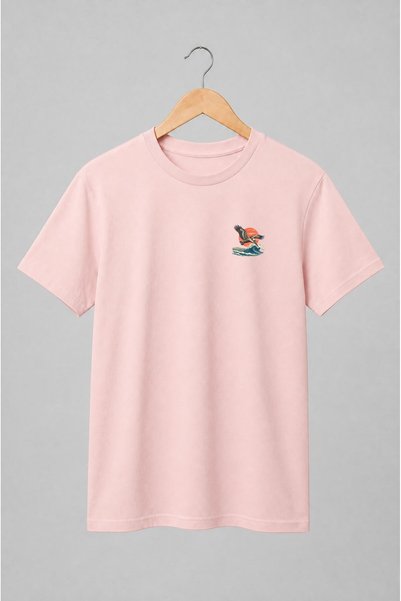 Generic Brand Tricou unisex cu Pelican în zbor pe valuri retro