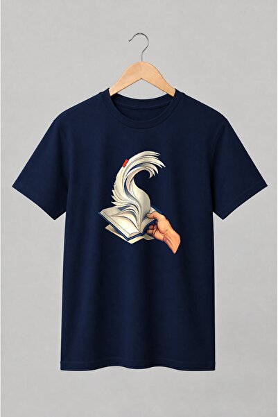 Generic Brand Tricou unisex cu Carte deschisă cu pagini în zbor stil vintage