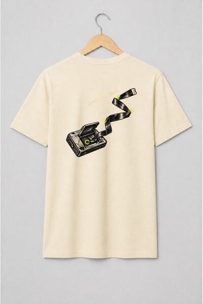 Generic Brand Tricou unisex cu Casetofon portabil cu bandă derulată vintage
