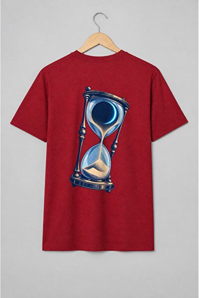 Generic Brand Tricou unisex cu Clepsidră cu semilună în stil vintage