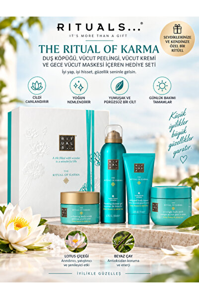 Rituals The Ritual Of Karma Duş Köpüğü Vücut Peelingi Vücut Kremi Ve Gece Vüc...