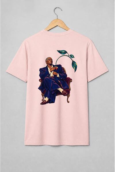 Generic Brand Tricou unisex cu Femeie cu cireașă și ramură botanică retro