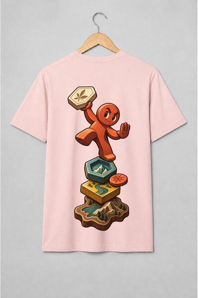 Generic Brand Tricou unisex cu Pion de joc de strategie pe hartă hexagonală