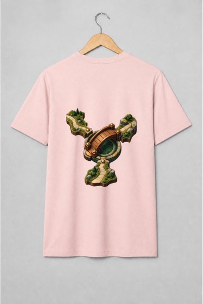 Generic Brand Tricou unisex cu Hartă de joc fantasy cu pod și poteci