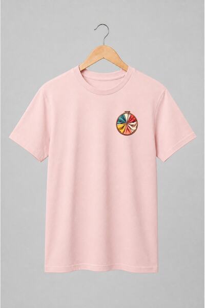 Generic Brand Tricou unisex cu Gherghef cu ac și ață colorată artă textilă