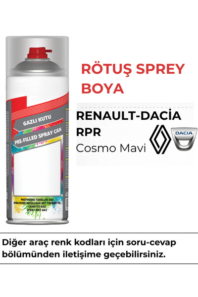 Renault Dacia RPR Cosmo Mavi Rötuş Sprey Boya 400 ml